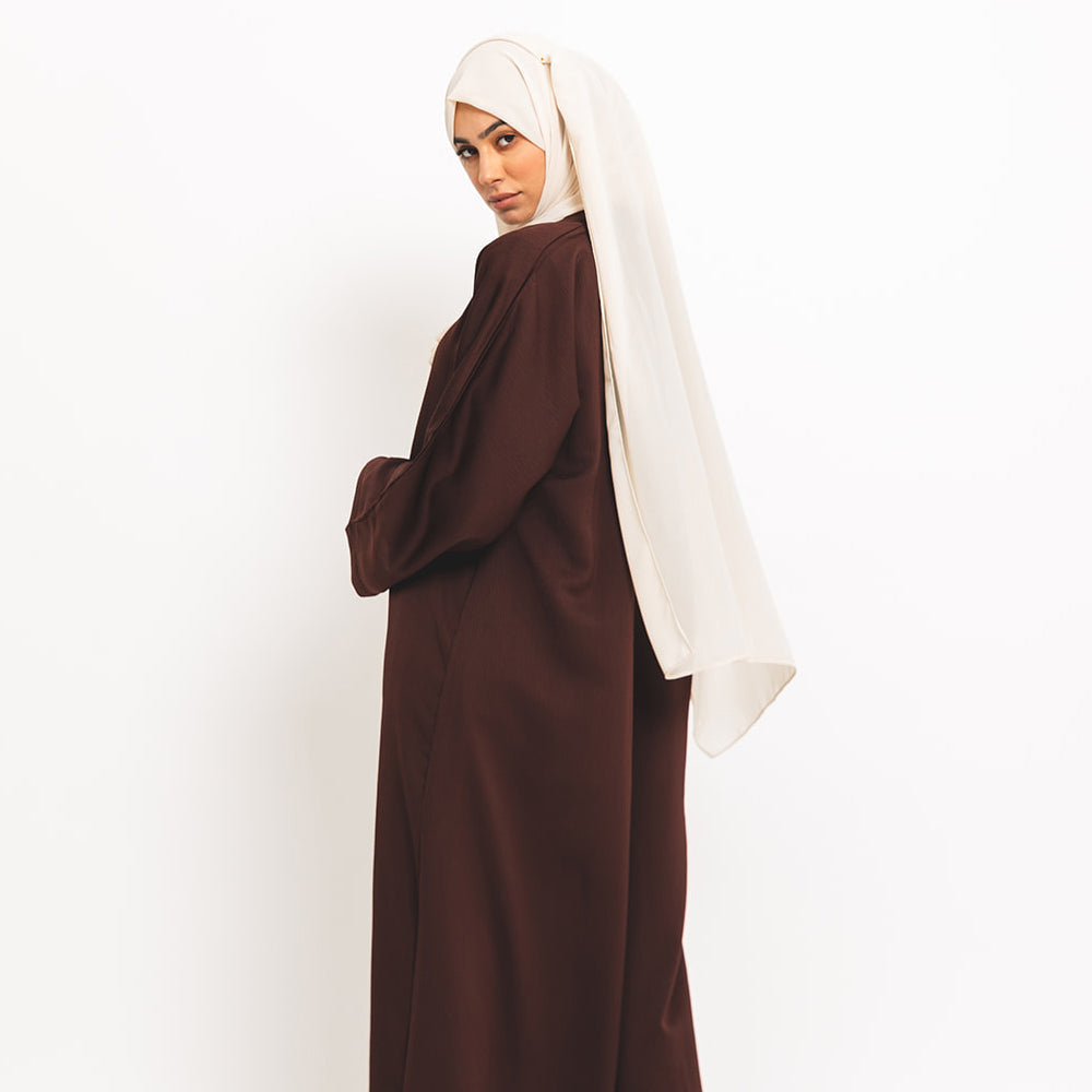 Abaya ouverte marron chocolat