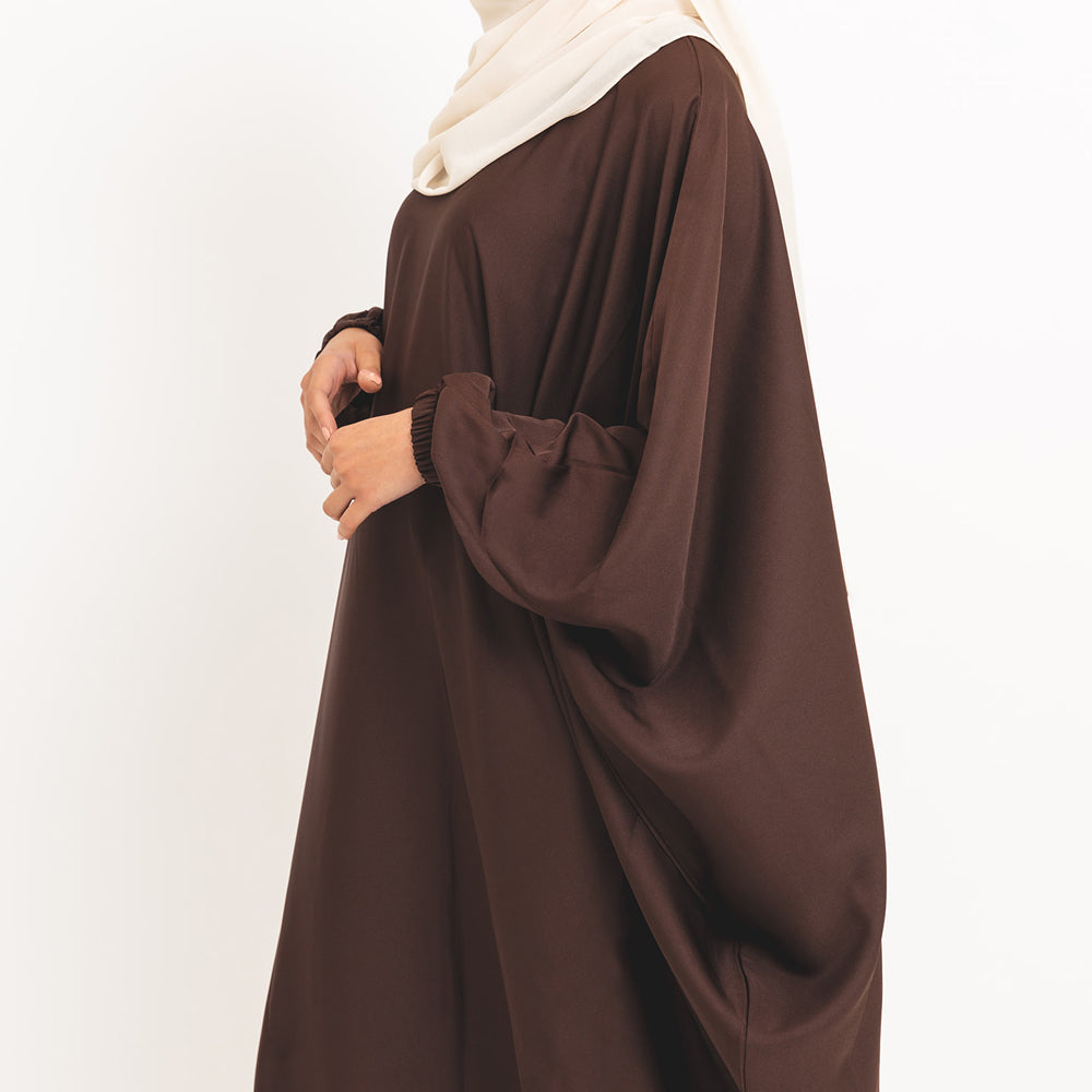 Abaya papillon marron café