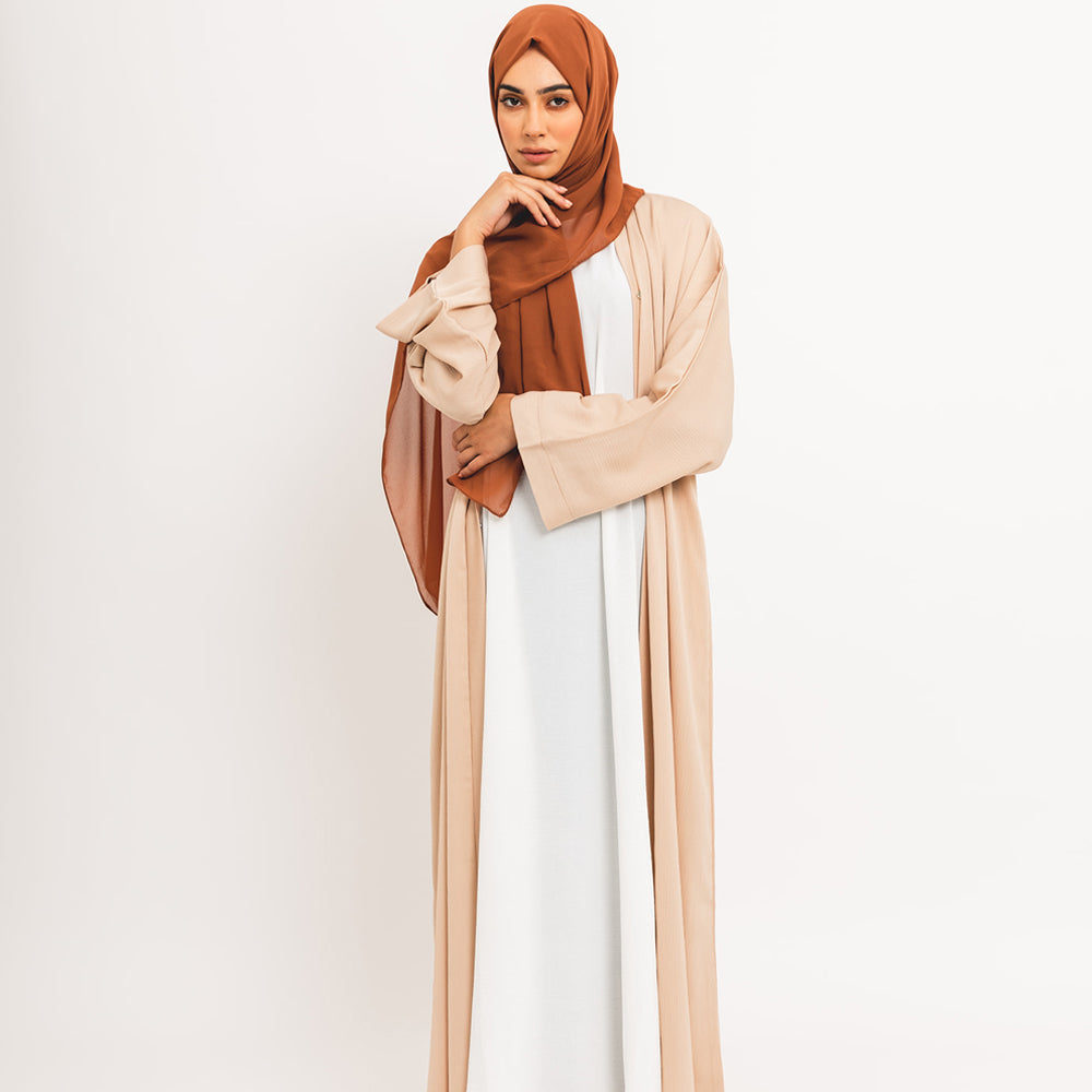 Abaya ouverte essentielle crème