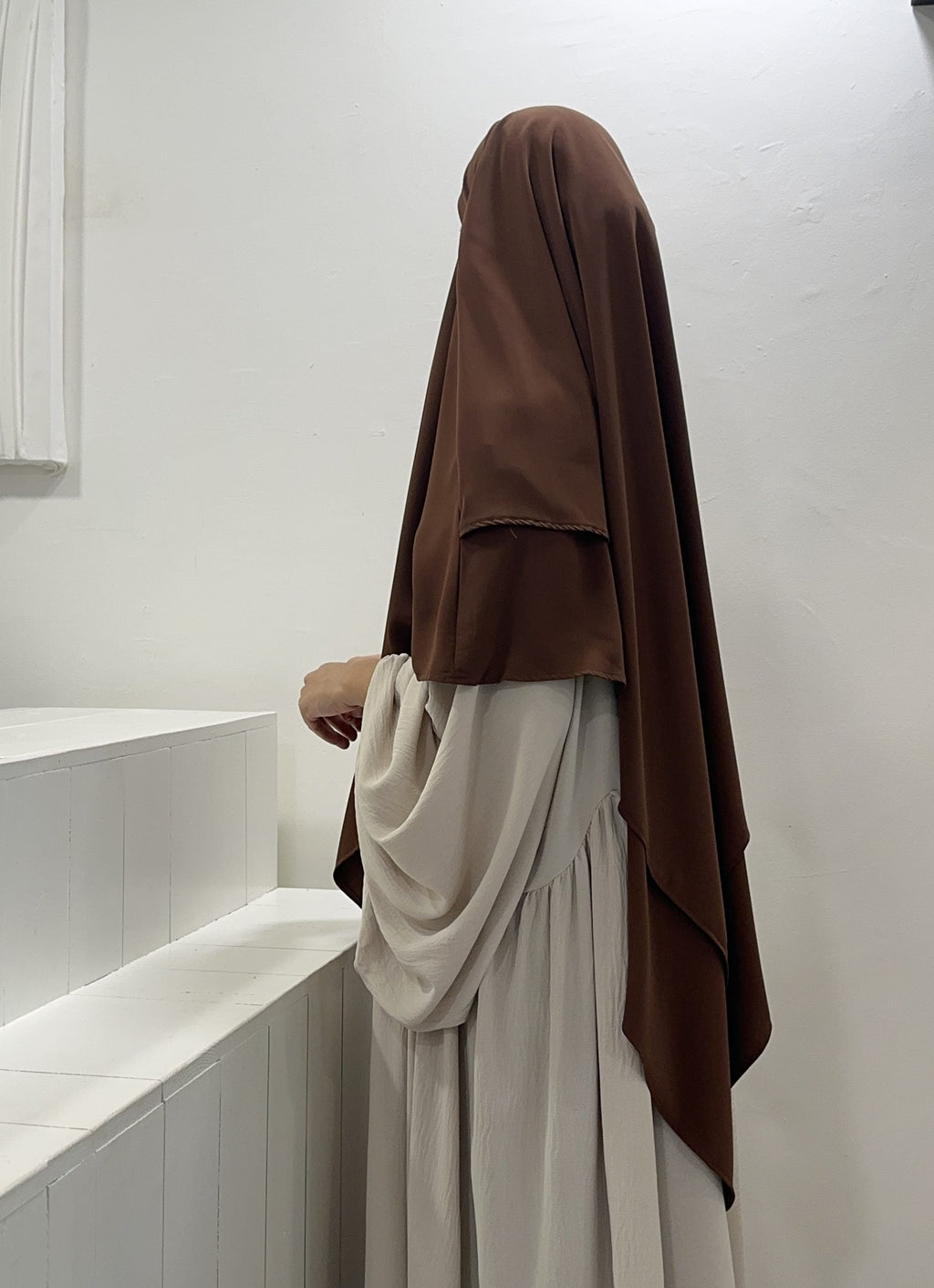 Khimar 2 Voiles Soie De Medine ( Qualite Premium )