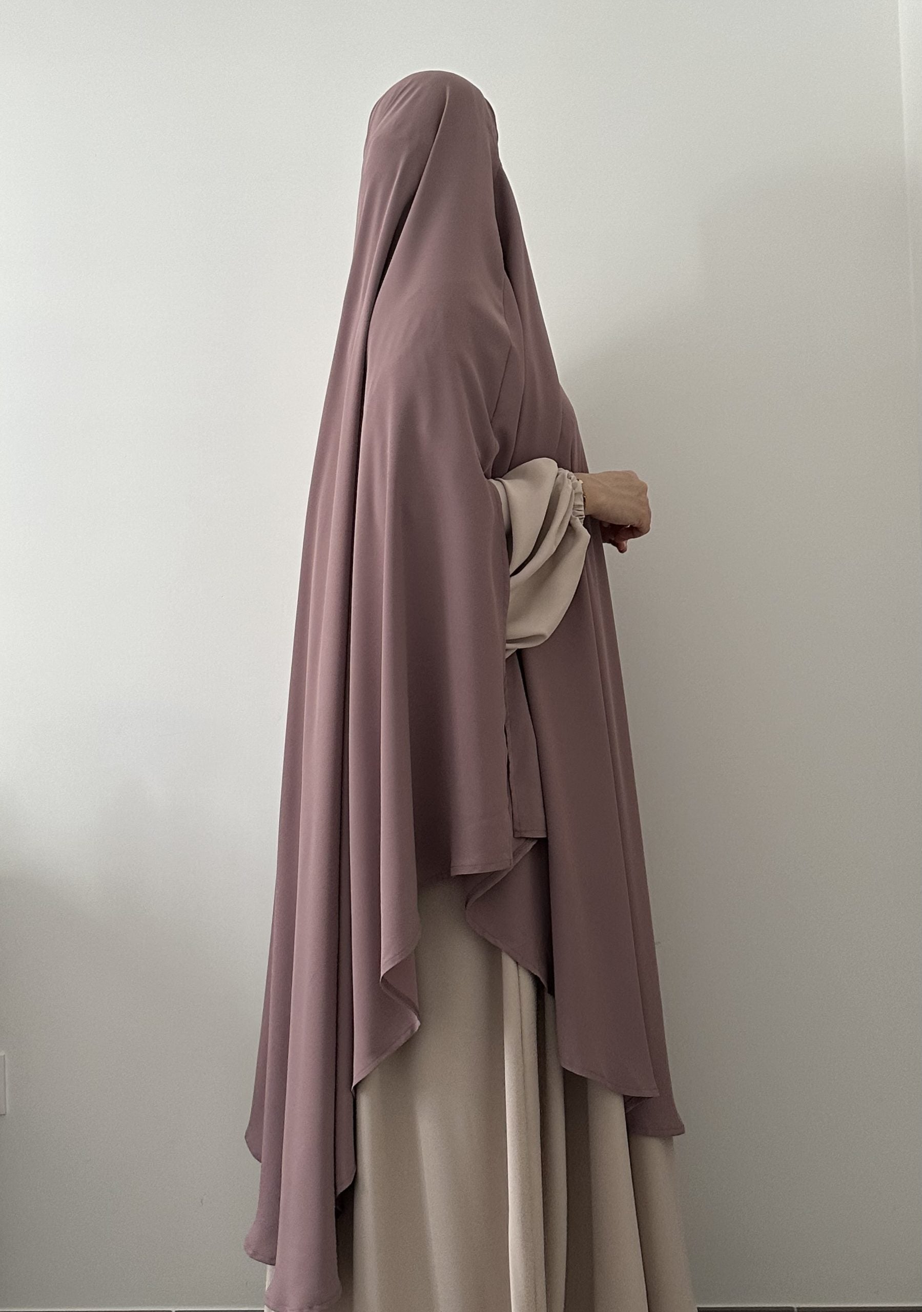 Maxi Khimar A Fentes Soie De Medine