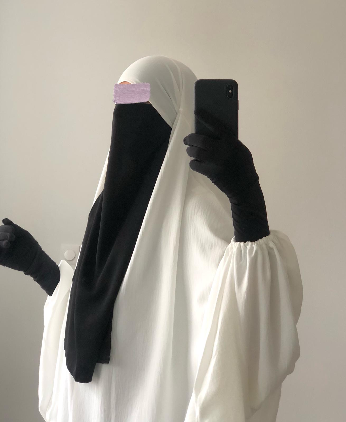 Niqab-half Soie De Medine